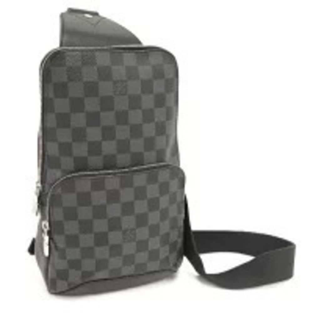 LOUIS VUITTON Avenue Sling Bag Damier Graphite Black Body